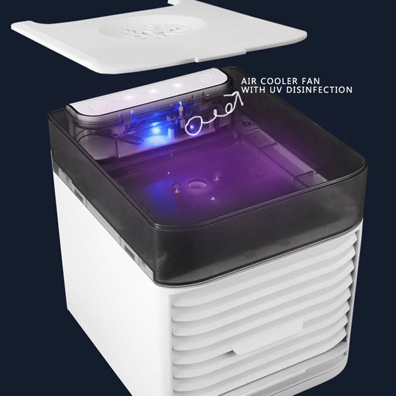 Climatiseur Portable à évaporation USB, ventilateur à 3 vitesses, 7 couleurs, refroidisseur d'air personnel, stérilisation UV