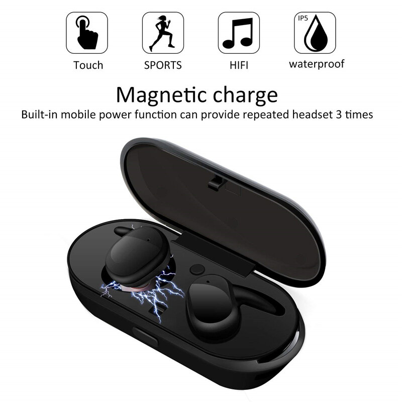 Y30 Tws Draadloze Hoofdtelefoon 5.0 Oortelefoon Noise Cancelling Headset Stereo Sound Music In-Ear Oordopjes Voor Iphone Smart Phone