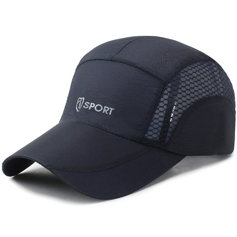 Chapéu esportivo de secagem rápida, leve e respirável, macio, ao ar livre, boné de verão, malha casual, esportivo, chapéu de sol