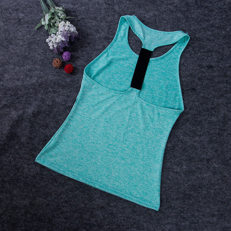 Camiseta sem mangas para ioga feminina, camiseta regata fitness de secagem rápida e drenante para corrida, esportes e academia