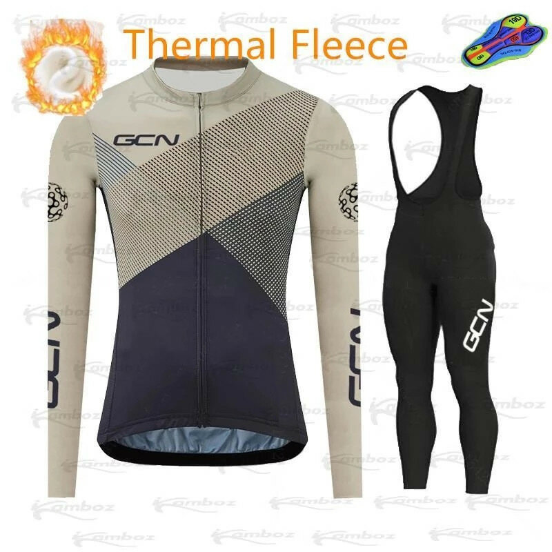New GCN 2021 Winter Fleece Cycling Jersey Set Mountian Bicycle Clothes  Ropa Ciclismo Racing Bike Clothing outdoor Cycling Set
