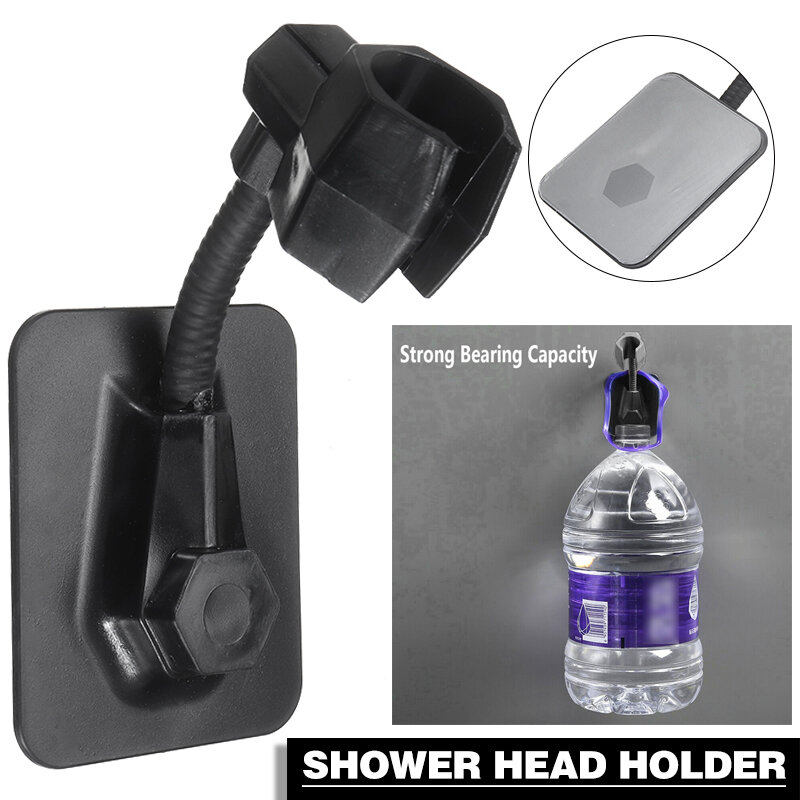 Universal punch-free cabeça de chuveiro do banheiro titular fixado na parede suporte giratório chuveiro acessórios do banheiro 1pcs