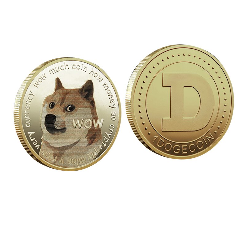 골드 Dogecoin 동전 기념 동전 귀여운 강아지 패턴 개 기념품 동전 귀여운 강아지 패턴 개 기념품 컬렉션 선물