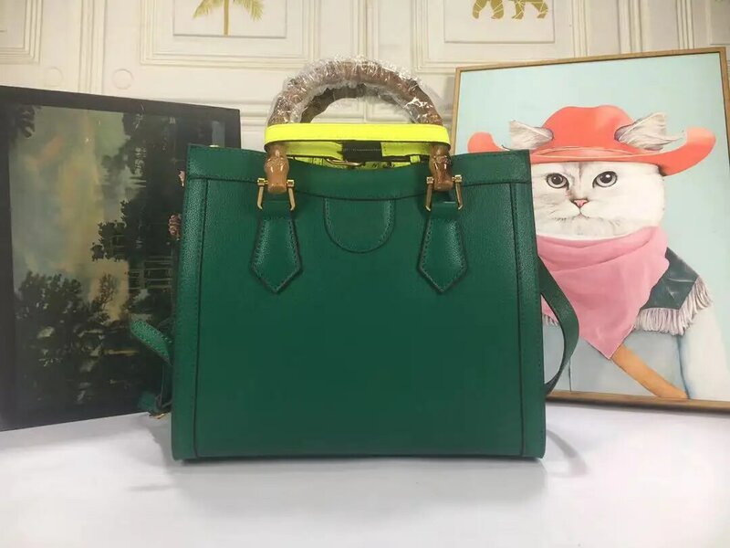 Оригинальная Роскошная бамбуковая сумка Diana, Женская Классическая Кожаная вместительная роскошная дизайнерская сумка-тоут, элегантная и б...