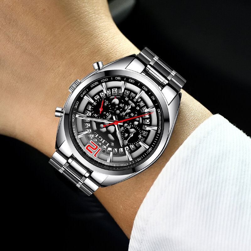 2020 Лидирующий бренд LIGE Роскошные мужские часы 30 м Водонепроницаемые Дата часы мужские спортивные часы мужские кварцевые наручные часы Relogio ...