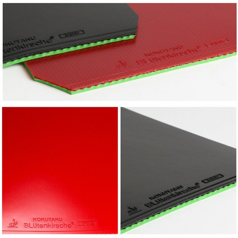 Goma dura para tenis de mesa, esponja de Ping Pong de ataque rápido, adhesivo inverso de goma, paleta de 2,0-2,2mm, color rojo y negro