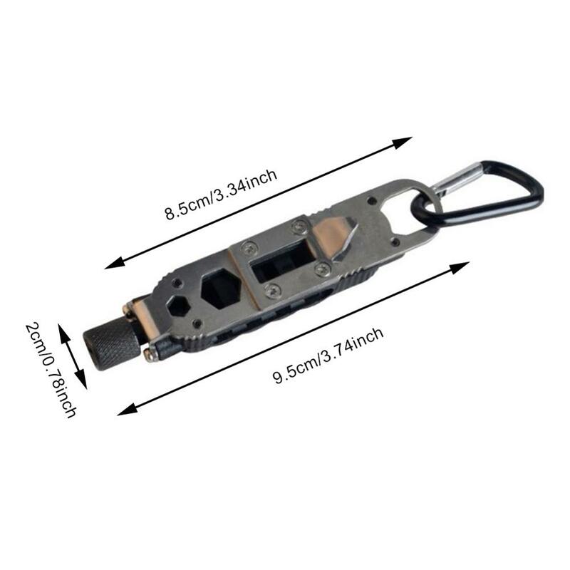 Mini Multifunctional กลางแจ้ง EDC พวงกุญแจรูปร่างไขควงแบบพกพาเครื่องมือซ่อมสแตนเลส Dropshipping