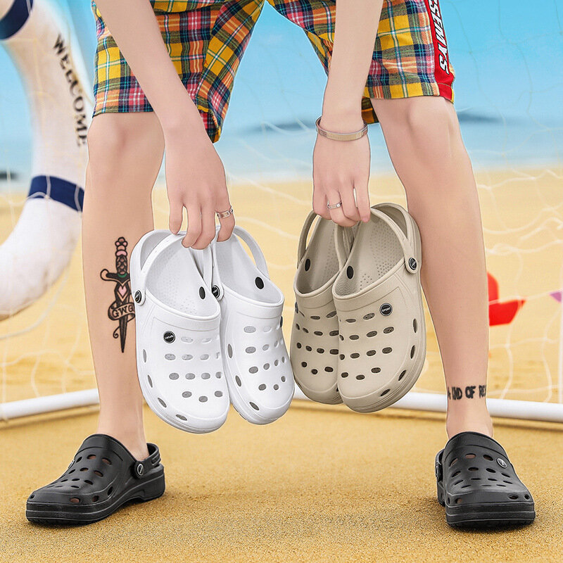 2021 hombres novedad de verano vasijas sandalias ligero de gran tamaño zuecos zapatos al aire libre zapatos de playa 49 yardas agua gris Zapatillas zapatos