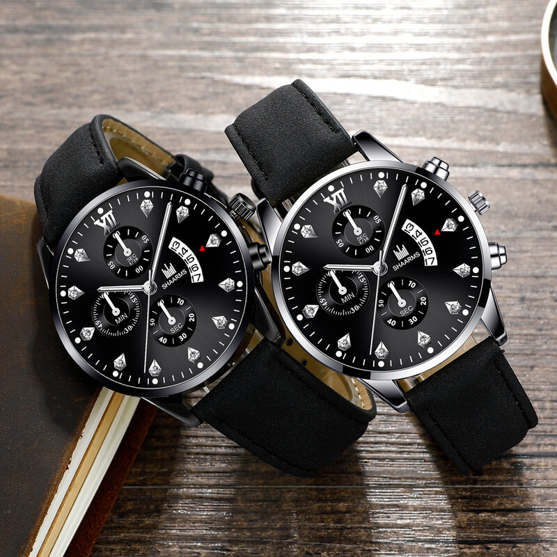Men's Watches Fashion Leather Quartz Watch Men Casual Sports Male Erkek Kol Saati Wristwatch Montre Hombre Relogio Masculino
