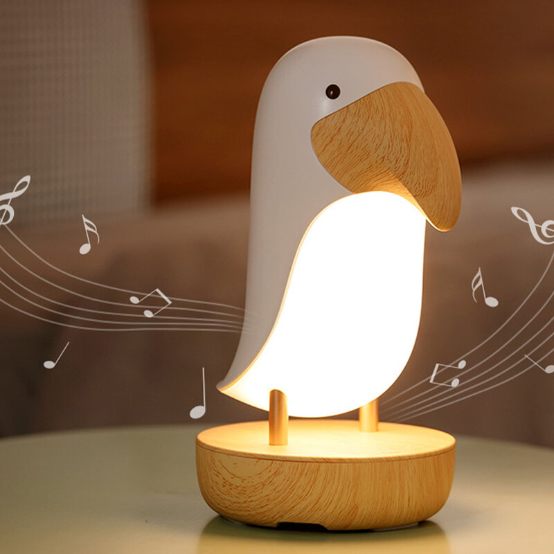 Toucan Bird LED Music Night Light With Bluetooth Speaker For Bedroom Home Decor Room Decor New Year 2022 Gifts Home Decoration