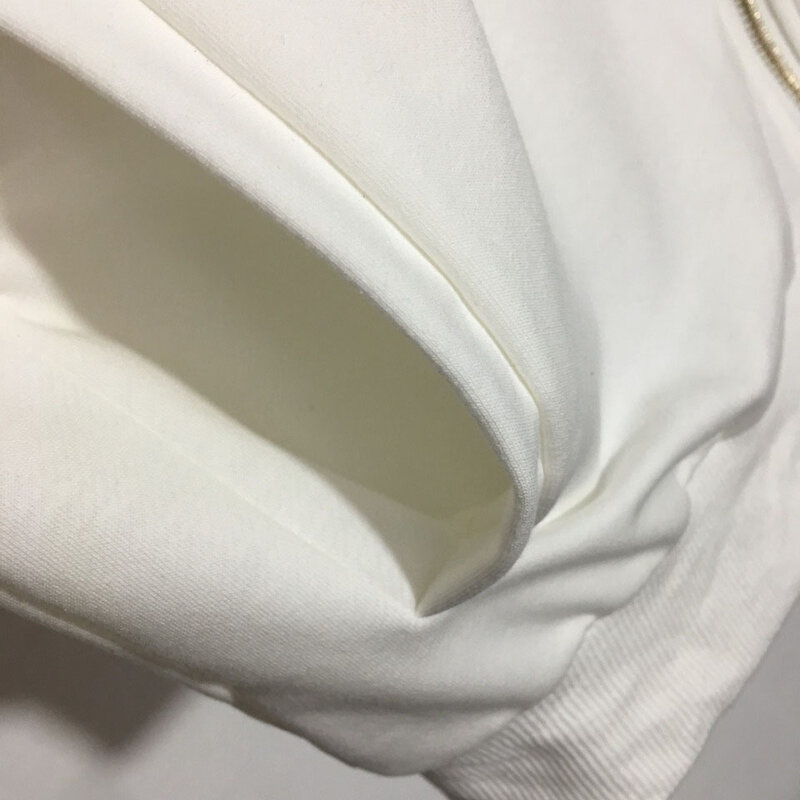 Design di lusso moda ricamo lettera tessitura cuciture colletto alla coreana manica lunga giacca con cerniera + pantaloni casual elastici in vita