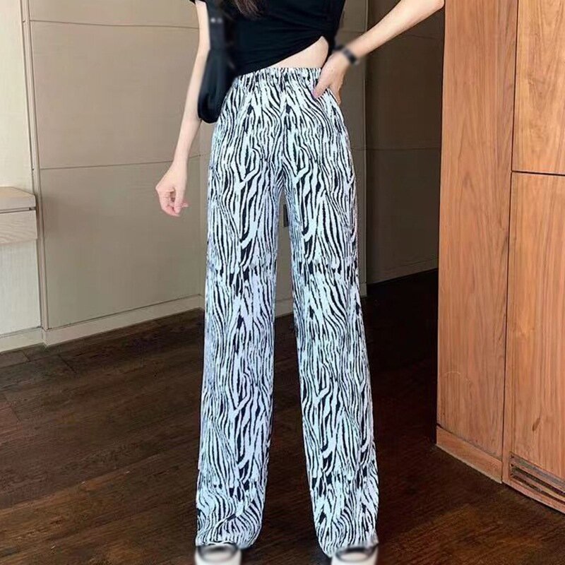 Women Pants Casual Trousers Plus Size Zebra-stripe Clothing Hip-hop Comfortable Girls Streetwear 2021 High Waisted Trousers
