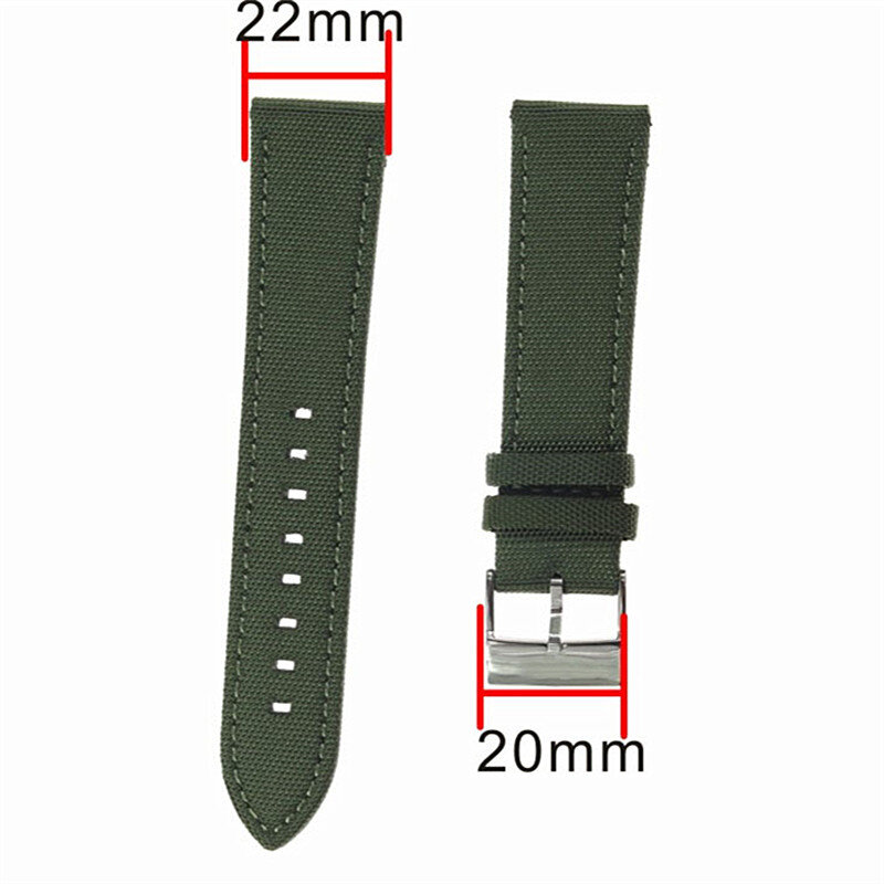 22mm Canvas & Cow Leather Watchbands Genuine Leather Watch Strap Stainless Steel Clasp Watch Accessories For Breitling Navitimer