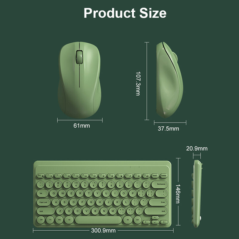 Mini bezprzewodowa klawiatura mysz zestaw 2.4G bezprzewodowa klawiatura do gier mysz Combo do laptopa Macbook Xiaomi komputer PC Gamer klawiatura