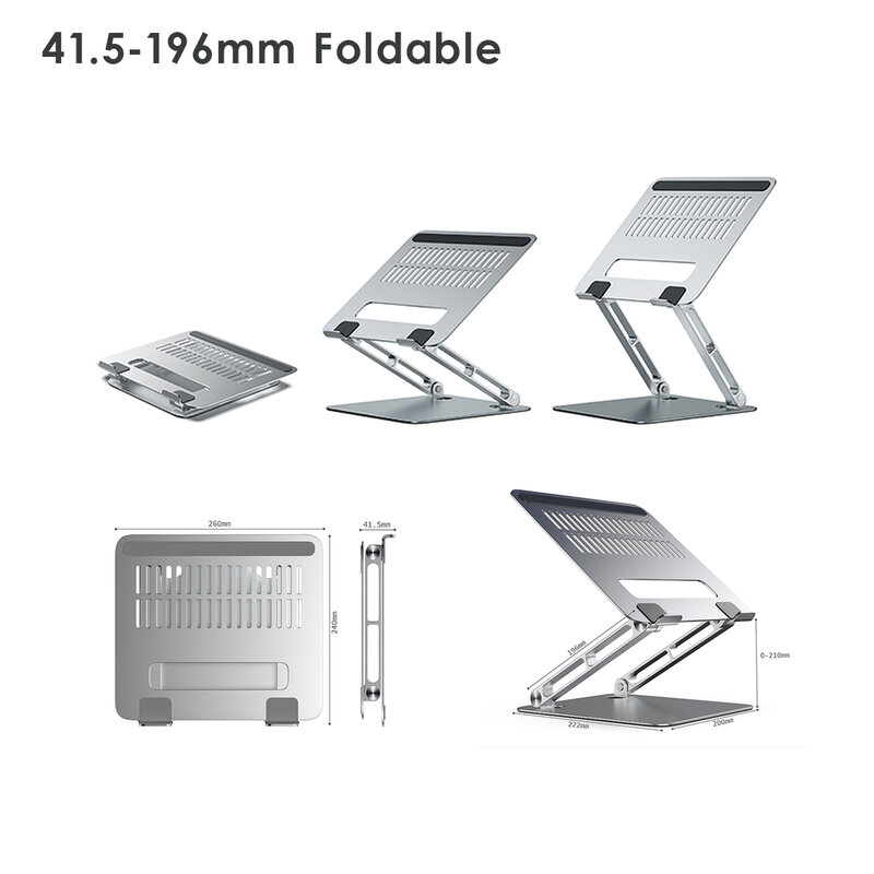 책상에 대 한 노트북 스탠드 foldable levelless 라이저 알루미늄 합금 헤비 듀티 노트북 홀더