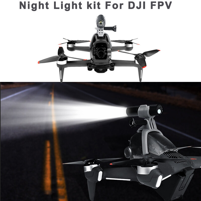 Luz de led para drone para dji fpv, lâmpada de enchimento, suporte de lanterna com impressão 3d para dji fpv, acessórios
