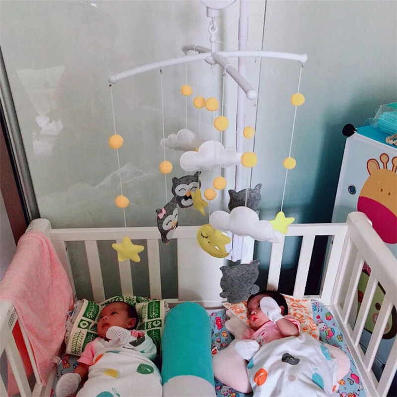 Bebê móvel chocalhos brinquedos 0-12 meses para bebê recém-nascido berço cama sino oyuncak criança chocalhos carrossel para berços crianças brinquedo feito à mão