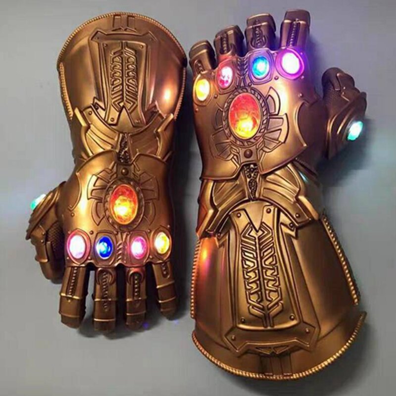 Guante de Thanos Infinity guantelete LED, guantes de superhéroe para Cosplay, disfraz de Carnaval para niños y adultos, accesorios de Halloween