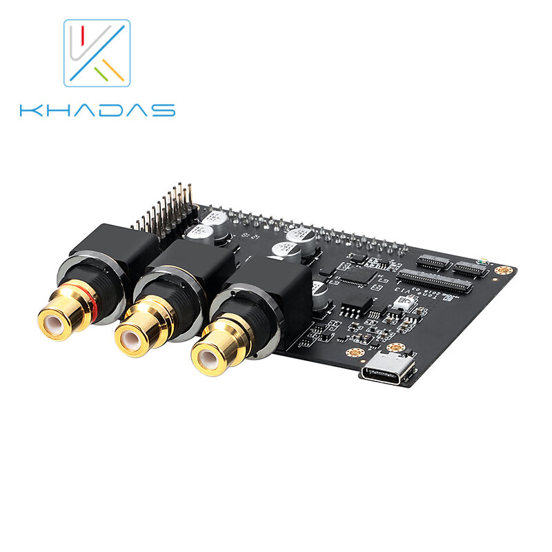 Dac de alto desempenho com es9038q2m 32-bit estéreo móvel áudio genérico edição tom board de khadas