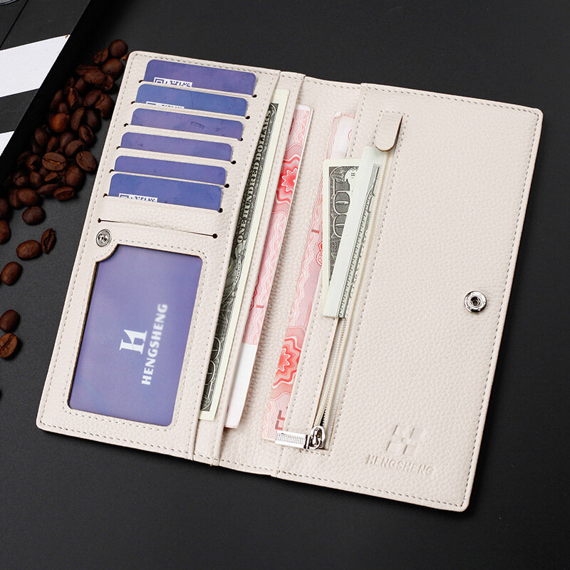 JIFANPAUL 2020 New Men's long wallet, matte retro wallet, ultra-thin button wallet, multifunctional zipper buckle