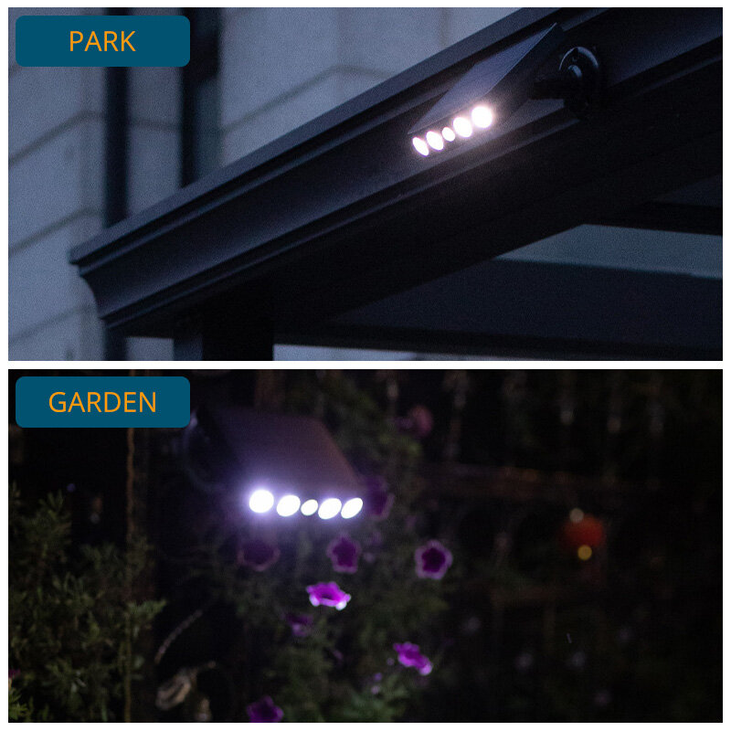 Мощный светодиодный настенный светильник на солнечной батарее, уличный водонепроницаемый фонарь с датчиком движения, IP65, для сада, дорожек,...