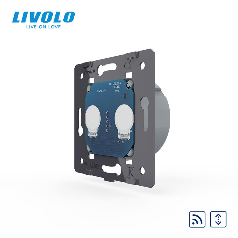 Livolo-interruptor remoto de cortina WallTouch, estándar europeo, control ciego, CA 220 ~ 250V + indicador LED