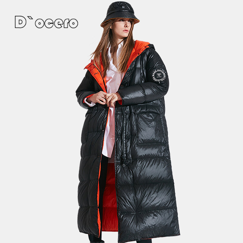 새로운 고품질 겨울 자켓 여성 두꺼운 파카 플러스 사이즈 긴 바이오 플러프 후드 겨울 코트 유럽 스타일 따뜻한 아웃웨어, 2021