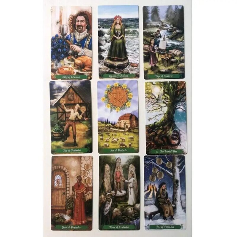 78 carte Green Witch Tarot Cards carte da mazzo per famiglia Deck giochi da tavolo guida carta da gioco del destino della decantazione