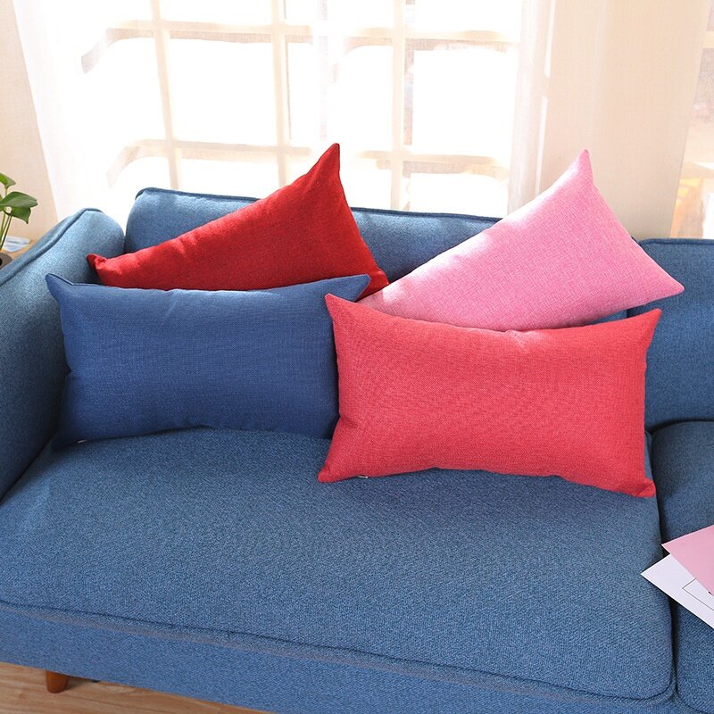 30x50cm Rectangle Pillowcase Linen Cushion Cover Pillow Protector Car Bed  Sofa Home Decor