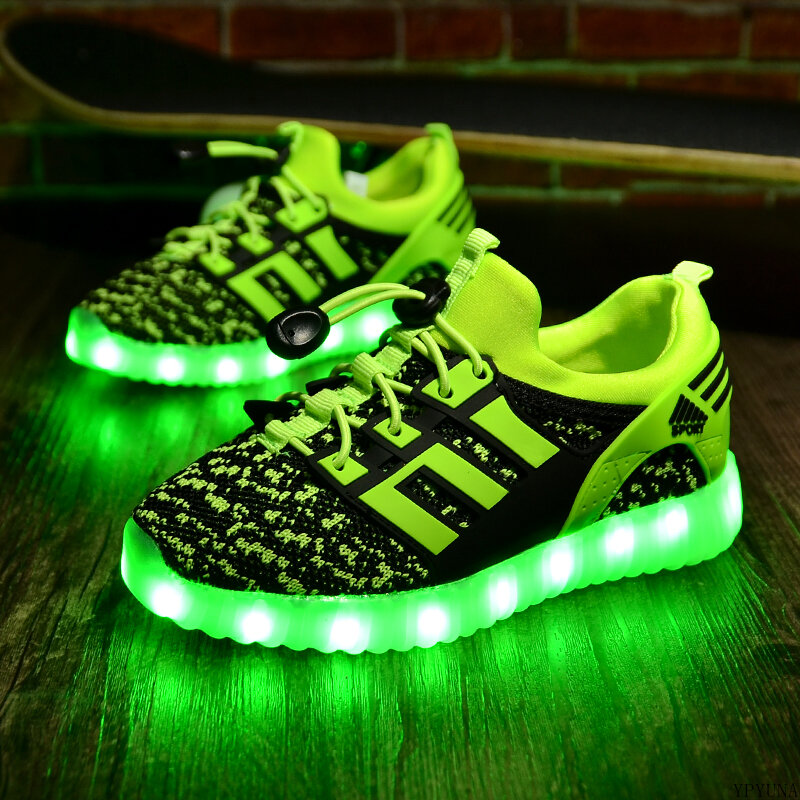 LED照明付き子供用スニーカー,靴ひも付きカジュアルシューズ,モダン,2020