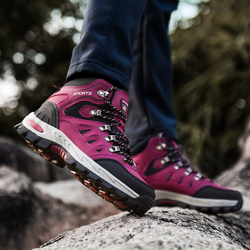 Tênis homem e mulher caminhadas sapatos confortáveis calçado de trekking respirável sapatos de escalada de montanha resistente ao desgaste senderismo