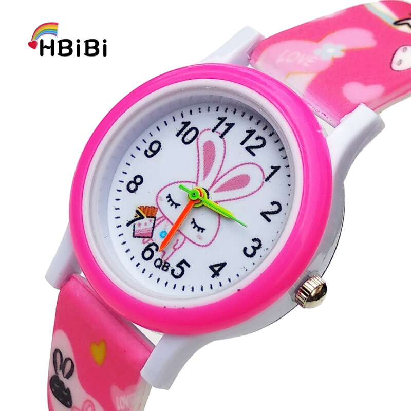 2020新製品プリントストラップ子供腕時計3Dウサギの子供たちを見てガールズボーイズ時計ギフト子カジュアルクォーツ腕時計