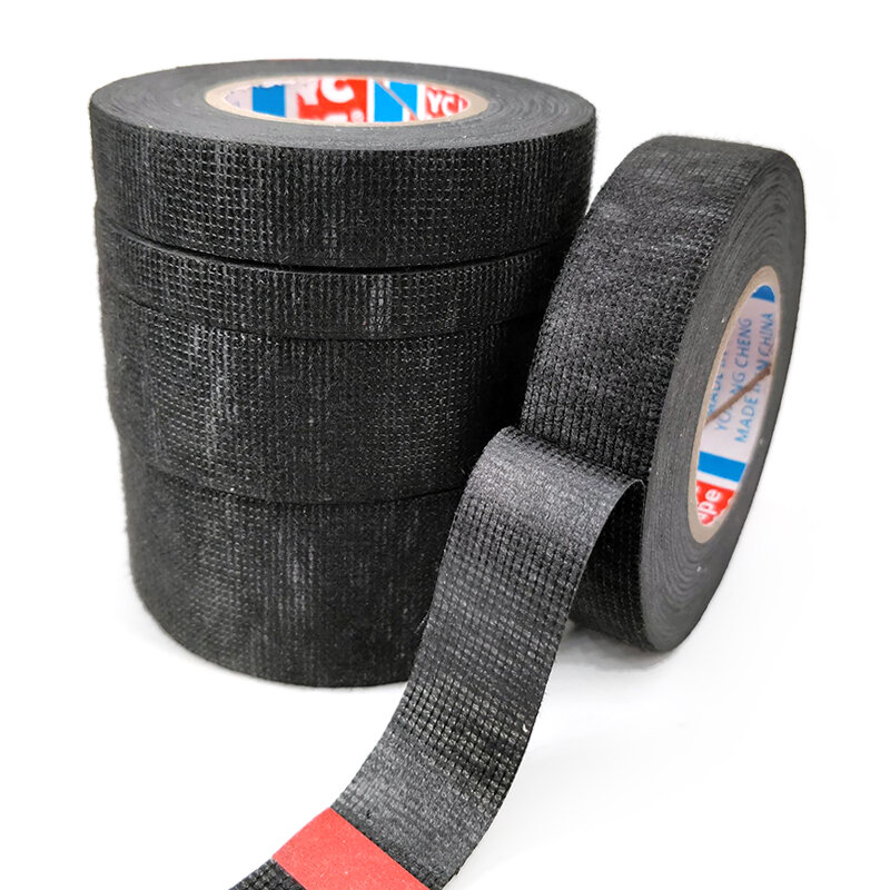 Nieuwe Hittebestendige Lijm Doek Stof Tape Voor Auto Auto Kabelboom Kabelboom Bescherming Breedte 9/15/19/25/32Mm Lengte 15M