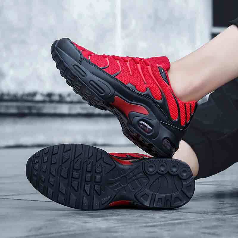 Mens Running Shoes Professional Air Cushion Mesh Breathable Men Outdoor Sports Lace up Walking Shoes Sneakers Plus Size 47