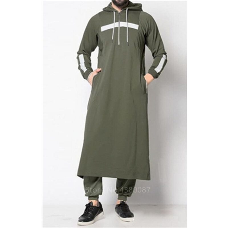 Jubba Thobe-ropa islámica árabe para hombre, suéter LARGO DE caftán tradicional, musulmán, Arabia Saudita, Abaya árabe, Dubai, novedad de invierno