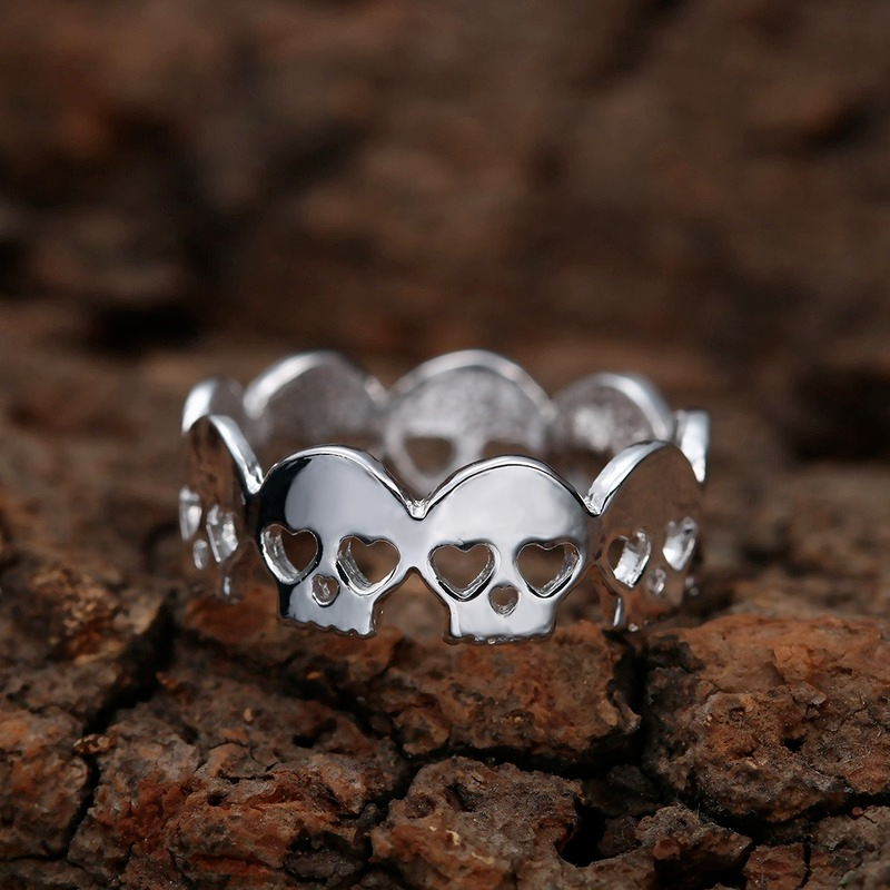 Anello teschio anello comune anello coda indice anello dito classico stile Punk retrò regalo di compleanno Unisex gotico all'ingrosso