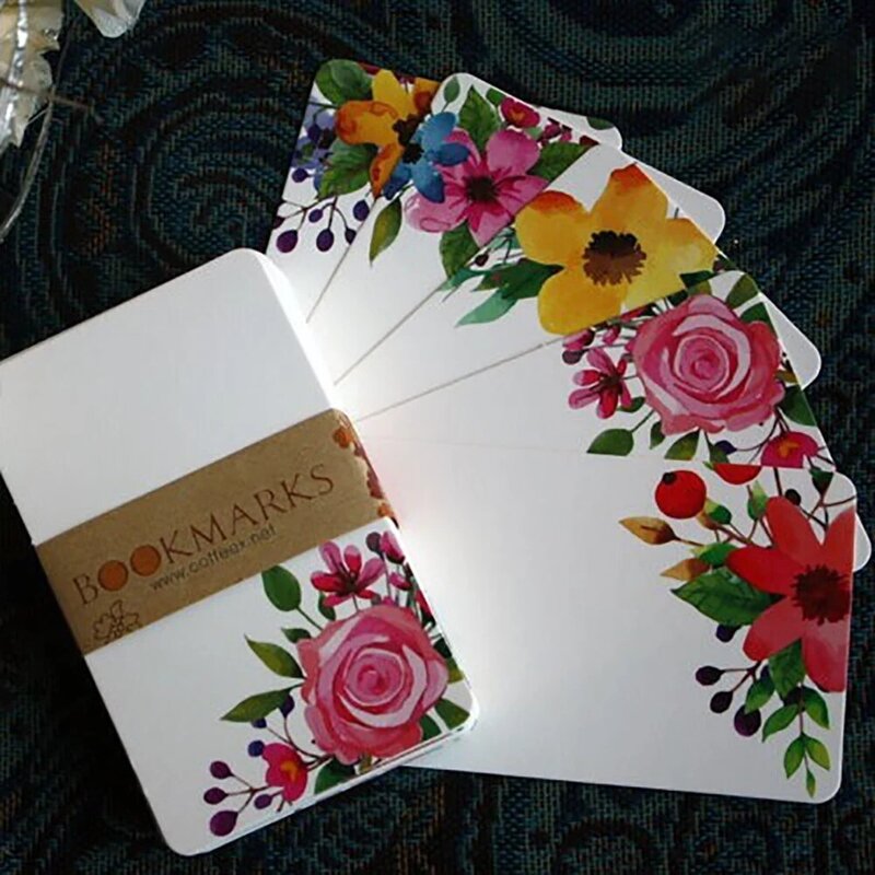 50pcs messaggio di fiori fatti a mano Scrapbook carta di carta biglietti di auguri fai da te cartoline invito a nozze per feste biglietti di ringraziamento