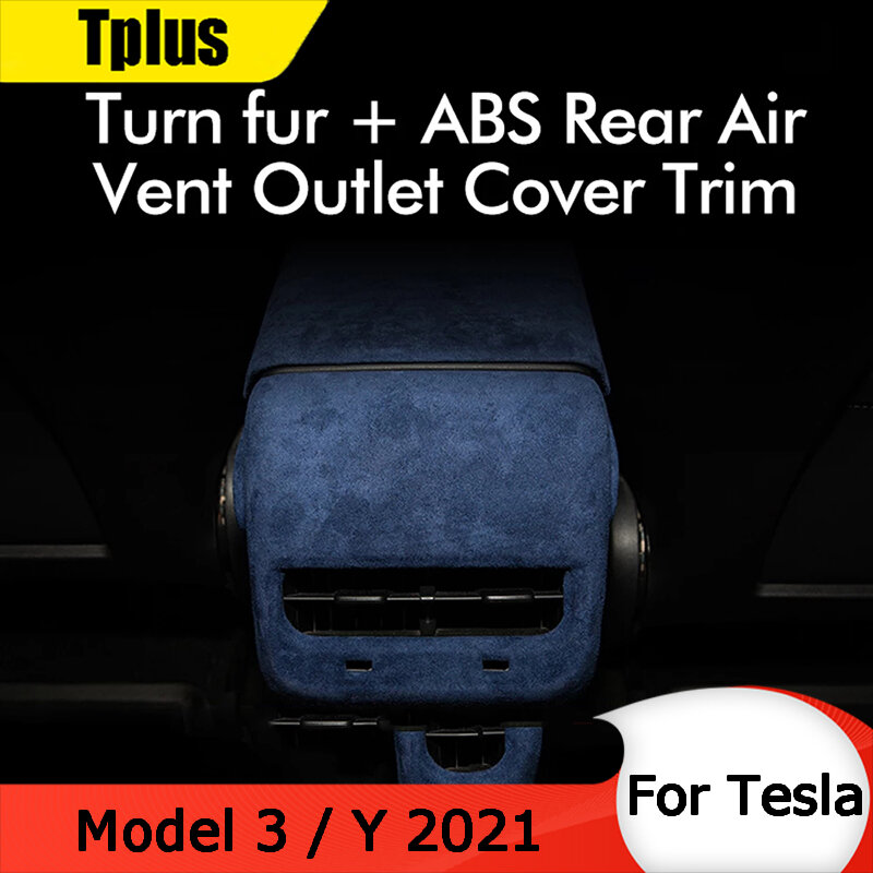 Penutup Pelindung Perangkat Ventilasi AC Belakang Mobil untuk Model Tesla 3 2021 Model Y Konsol Tengah Aksesori Interior