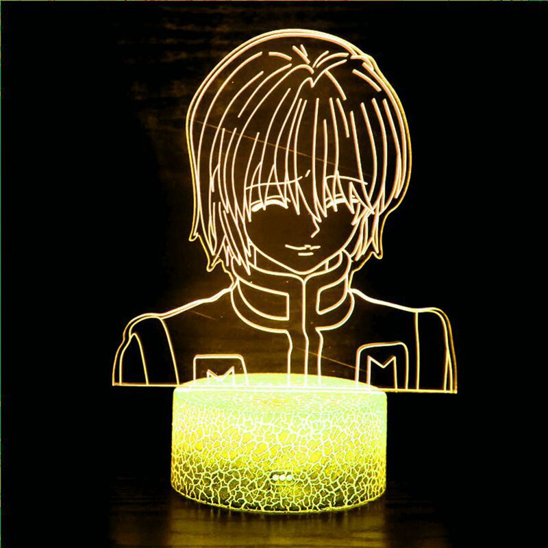 شخصية Kurapika الاكريليك ثلاثية الأبعاد ضوء الليل أنيمي هدية هنتر X هنتر مصباح غرفة نوم الأطفال إضاءة ديكورية الجدول مصباح HxH