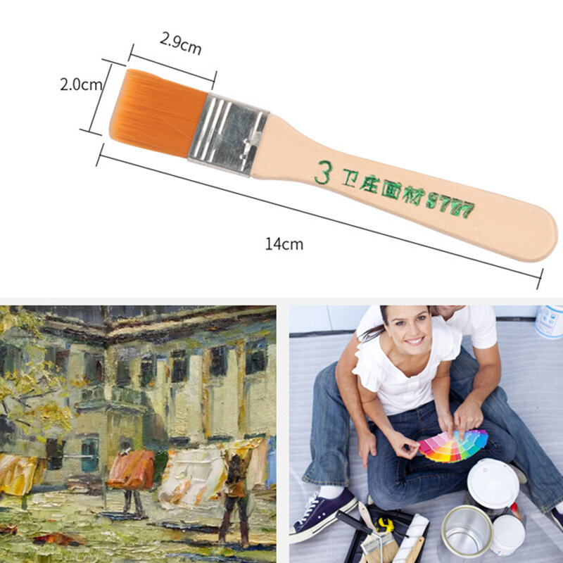 Hohe Qualität Nylon Pinsel Verschiedene Größe Holzgriff Aquarell Pinsel Für Acryl Öl Malerei Schule Kunst Liefert
