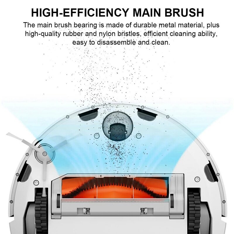 롤러 사이드 브러시 헤파 필터 걸레 천 범퍼 스트라이프 예비 교체 샤오미 미 로봇 진공청소기 S50 S55 E20 E35 클리너, Xiaomi Mi Robot Vacuum-Mop HEPA