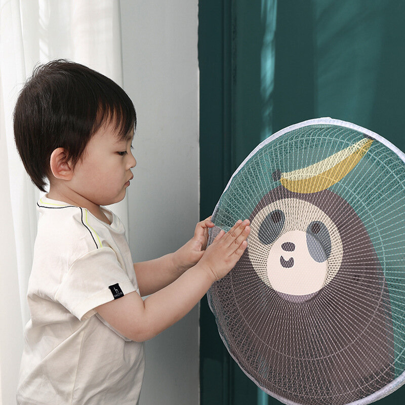 Cartone animato copertura di protezione del ventilatore elettrico anti-pizzico per bambini ventilatore antipolvere protezione Anti-jamming borsa a rete artefatto estivo