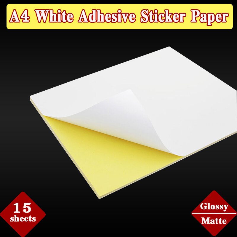 Brillant Blanc blanc A4 étiquettes papierPhoto Brillant Autocollants Pour Imprimantes Laser