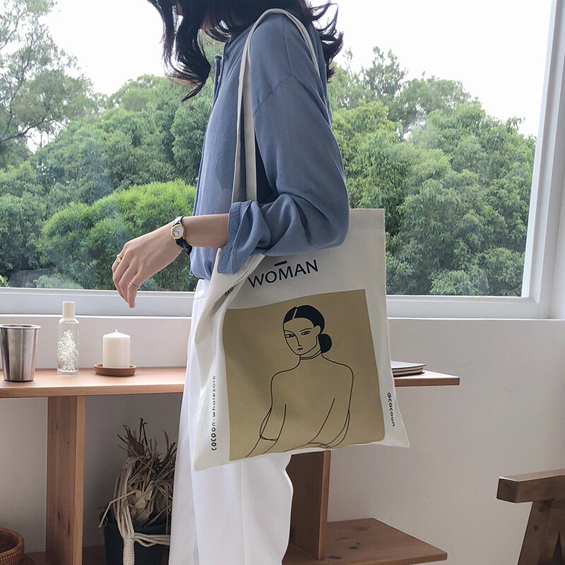 Koreański mody prosta damska torba elegancki płótno torby torebki literackie torby na ramię torba na zakupy dużego ciężaru dziewczyny torebka