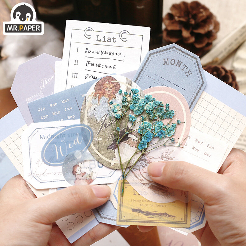Mr.paper 30pcs 오래된 꿈 지금 종이 카드 Scrapbooking/Card Making/Journaling Project DIY Retro Phone Hangtag with Hole Cards