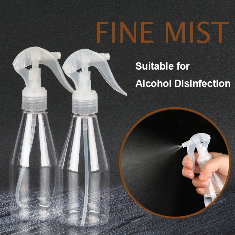 200ml Portable Plastic Spray Bottle Transparent Makeup Moisture Atomizer Pot Fine Mist Spray Bottles Alcohol Disinfection Tools