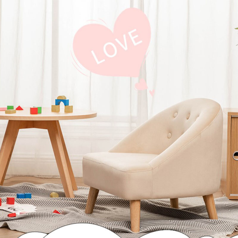 Kursi Sofa Anak-anak Dekorasi Rumah Sudut Baca Kursi Belakang Tunggal Gaya Modern Kaki Kayu Solid Cortex 자 untuk Kamar Tidur