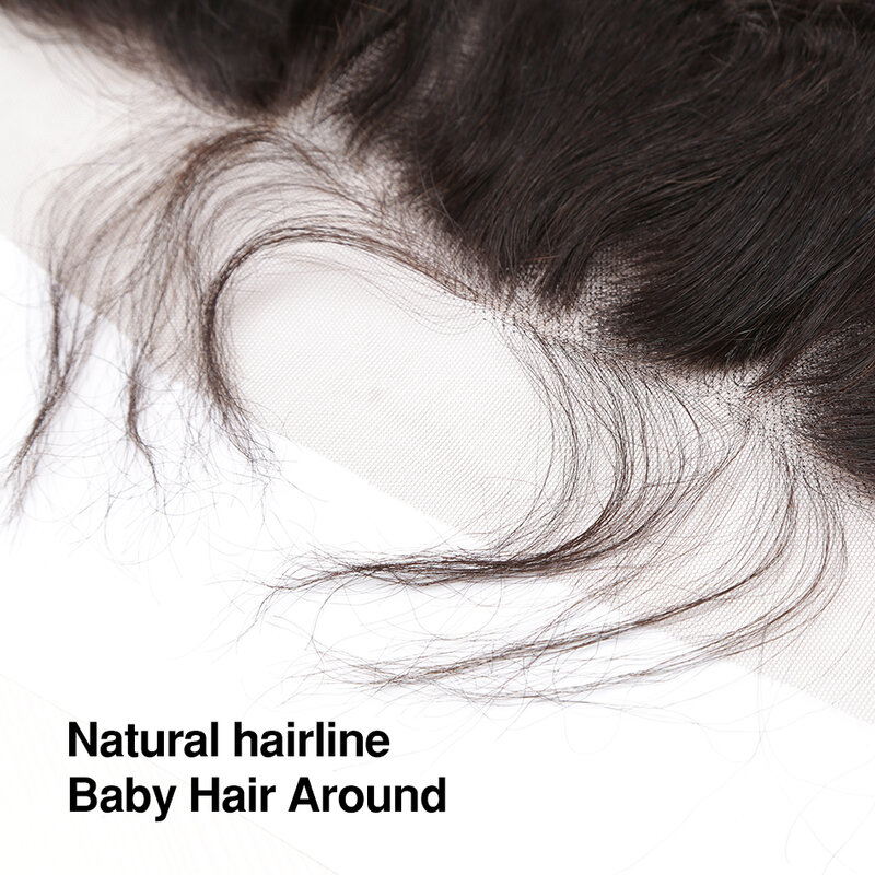 ブラジルの自然な波状のかつら,人間の髪の毛の透明な正面レース,13x4,自然な色