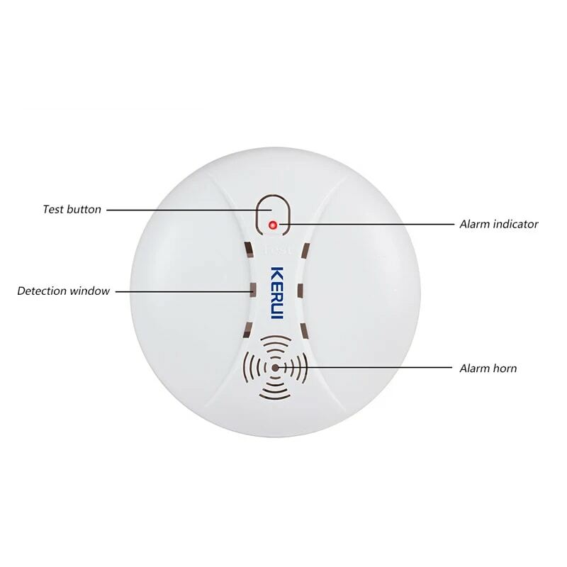 KERUI 5 Buah 433Mhz Detektor Asap Nirkabel Kualitas Tinggi Sensor Pelindung Kebakaran untuk Rumah Gudang Toko Sensor Asap Independen