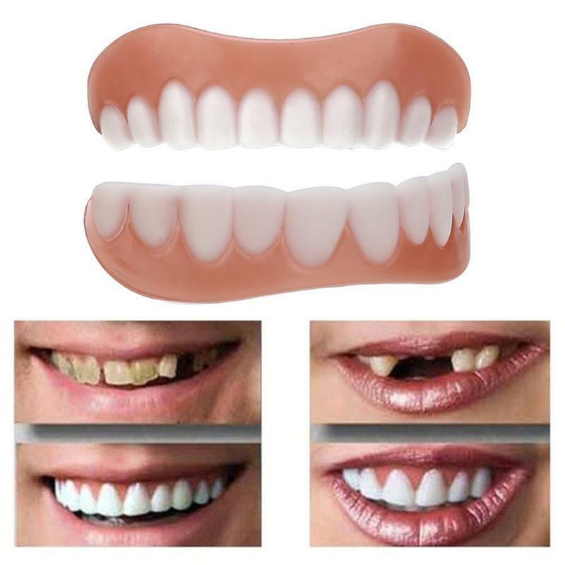 Nova 4th geração dentadura dentes adesivo silicone simulação up chaves dropshipping dentes e para baixo d7x1